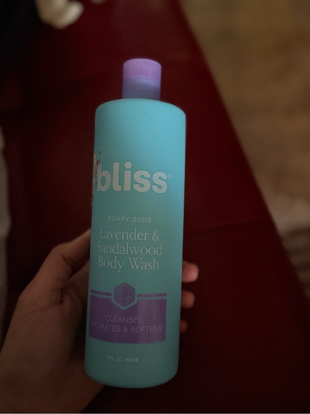 Bliss Lavender & Sandalwood Body Wash — Light Teal and Lavender Cap